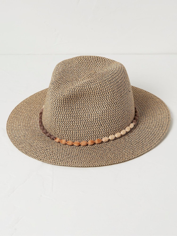 FatFace Natural Multi Weave Fedora Hat - Image 2 of 3 FatFace Natural Multi Weave Fedora Hat - Image 2 of 3
