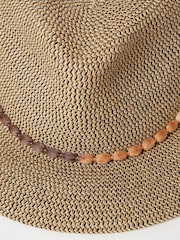 FatFace Natural Multi Weave Fedora Hat - Image 3 of 3