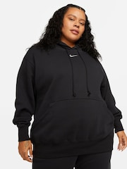Nike Black Curve Sportswear Phoenix Fleece Oversized Pullover Hoodie - Image 1 of 6