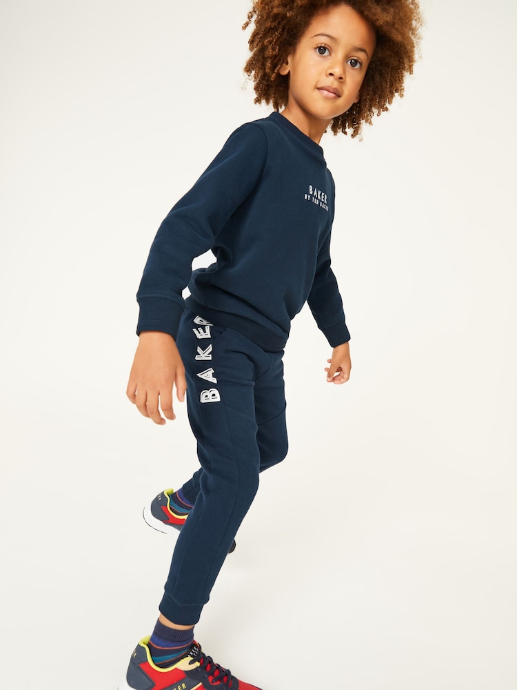 Marineblauw - Baker by Ted Baker 100% katoenen joggingbroek - Image 6 of 10