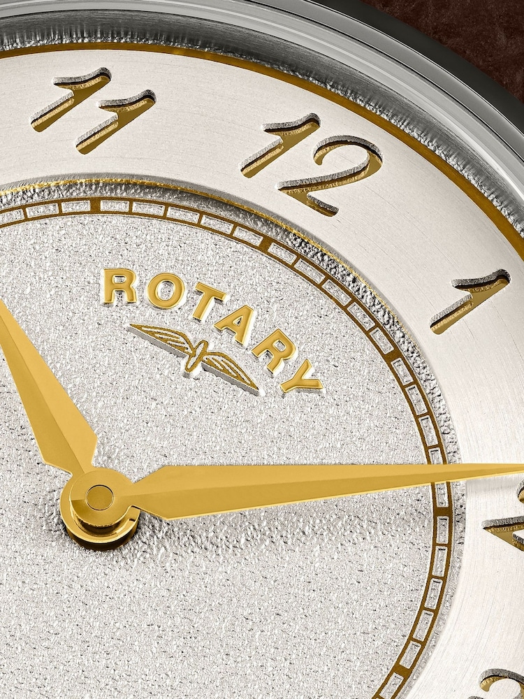 Rotary Brown Ladies Rotary Heritage White Dial Stainless Steel Brown Leather Strap Watch - Image 2 of 6
