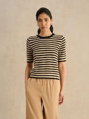 Hobbs Black Clemmie Knit T-Shirt - Image 1 of 4