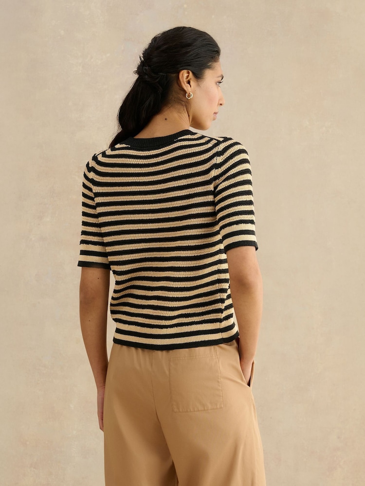 Hobbs Black Clemmie Knit T-Shirt - Image 2 of 4