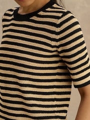 Hobbs Black Clemmie Knit T-Shirt - Image 3 of 4