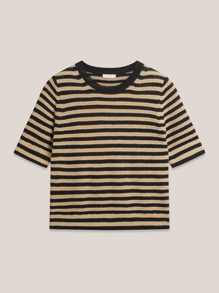 Hobbs Black Clemmie Knit T-Shirt - Image 4 of 4