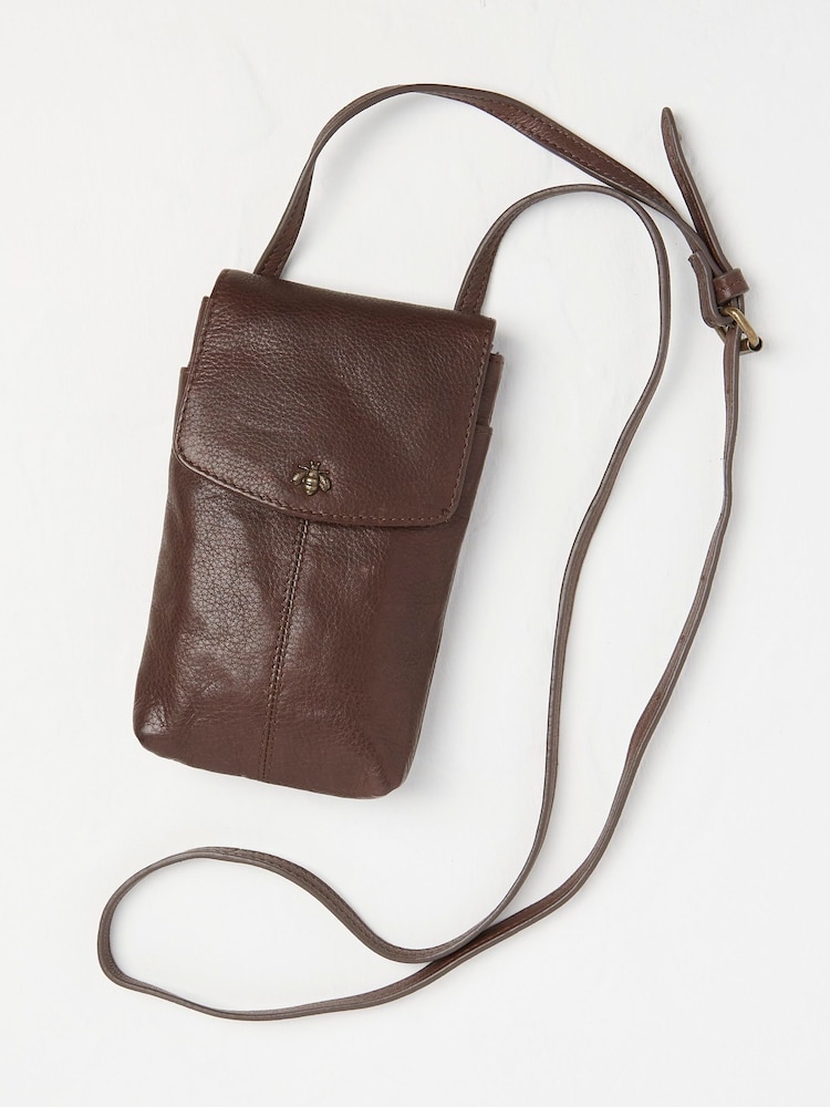 FatFace Brown Bronte Bee Phone Bag - Image 1 of 3