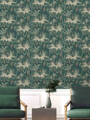 Woodchip & Magnolia Green Chinese Whispers Wallpaper - Image 1 of 4
