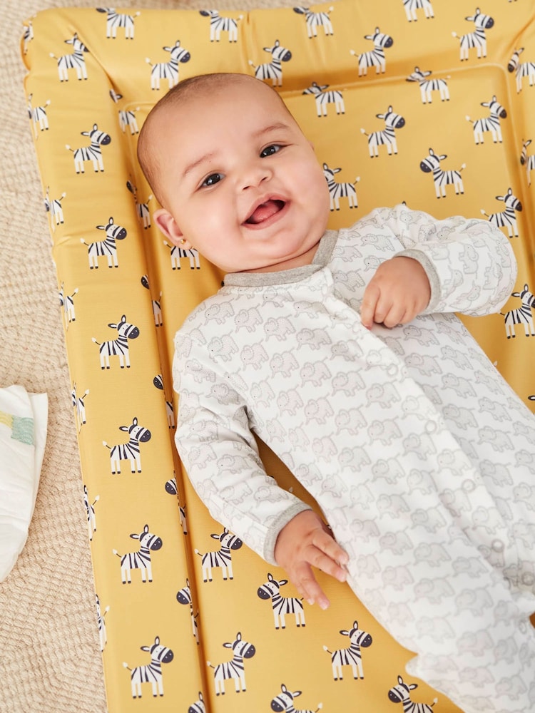 JoJo Maman Bébé Yellow Zebra Baby Changing Mat - Image 1 of 2