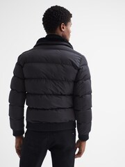 Reiss Black Frost Faux Fur Trim Puffer Jacket - Image 5 of 5