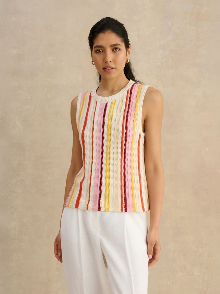 Hobbs White Zadie Knit Tank Top - Image 1 of 4