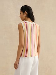 Hobbs White Zadie Knit Tank Top - Image 2 of 4