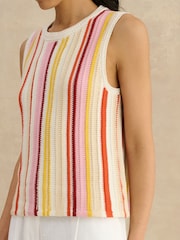 Hobbs White Zadie Knit Tank Top - Image 3 of 4