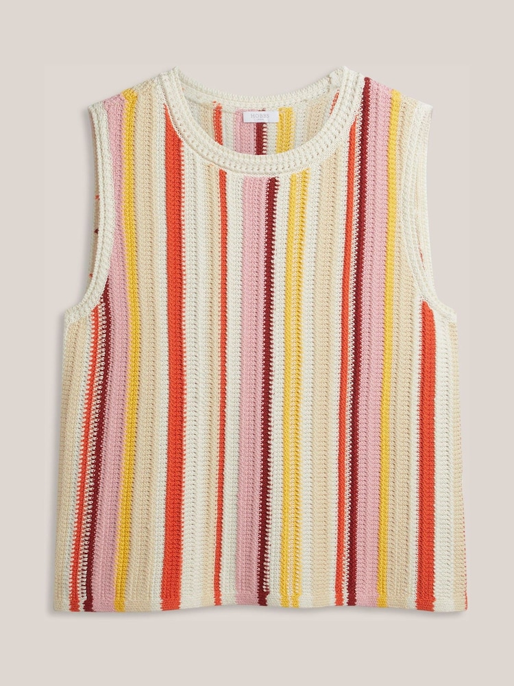 Hobbs White Zadie Knit Tank Top - Image 4 of 4