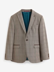 Taupe Slim Check Suit: Jacket - Image 5 of 10