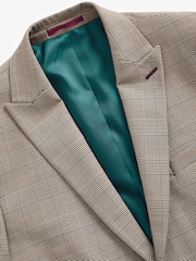 Taupe Slim Check Suit: Jacket - Image 6 of 10