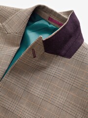 Taupe Slim Check Suit: Jacket - Image 7 of 10