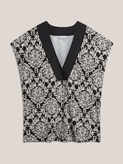 Hobbs Black Jonie Printed Top - Image 4 of 4