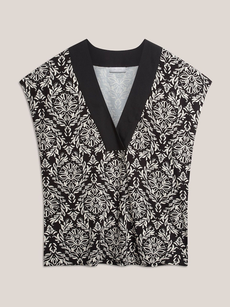 Hobbs Black Jonie Printed Top - Image 4 of 4
