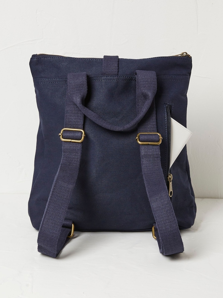 FatFace Alba Blue Canvas Backpack - Image 2 of 2