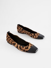 Leopard Forever Comfort® Leather Toe Cap Ballerinas Shoes - Image 1 of 7