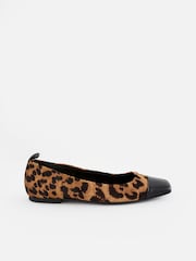 Leopard Forever Comfort® Leather Toe Cap Ballerinas Shoes - Image 2 of 7