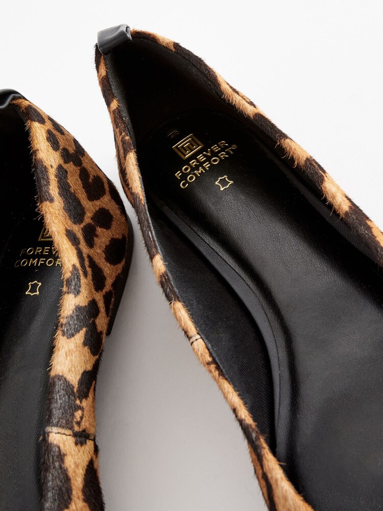 Buy Leopard Forever Comfort® Leather Toe Cap Ballerinas Shoes from