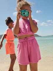 Purple Towelling Top & Shorts Set (3-16yrs) - Image 1 of 8
