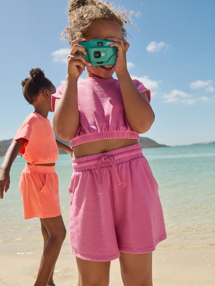 Purple Towelling Top & Shorts Set (3-16yrs) - Image 1 of 8