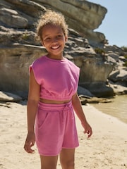 Purple Towelling Top & Shorts Set (3-16yrs) - Image 2 of 8