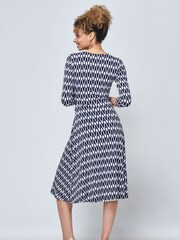 Jolie Moi Blue Odilia Fit & Flare Jersey Dress - Image 2 of 6