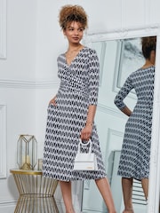 Jolie Moi Blue Odilia Fit & Flare Jersey Dress - Image 6 of 6