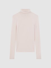 Reiss Pink Hazel Cashmere Roll Neck Top - Image 2 of 5