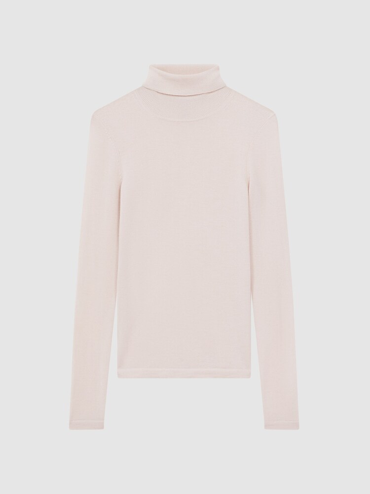 Reiss Pink Hazel Cashmere Roll Neck Top - Image 2 of 5