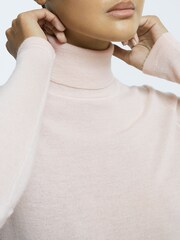 Reiss Pink Hazel Cashmere Roll Neck Top - Image 3 of 5