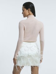 Reiss Pink Hazel Cashmere Roll Neck Top - Image 4 of 5