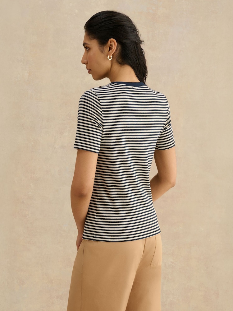 Hobbs Blue Tamsin Sparkle T-Shirt - Image 2 of 4