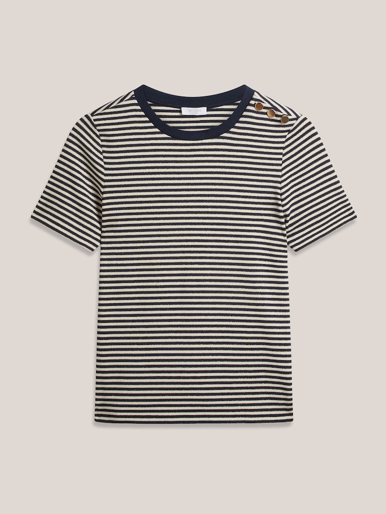 Hobbs Blue Tamsin Sparkle T-Shirt - Image 4 of 4
