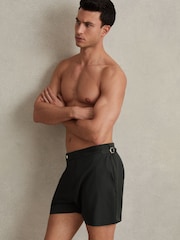 Reiss Bottle Green Sun Side Adjuster Swim Shorts - Image 1 of 6