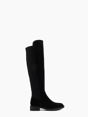 Dune London Black Text Under The Knee 50/50 Boots - Image 1 of 5
