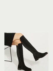 Dune London Black Text Under The Knee 50/50 Boots - Image 3 of 5