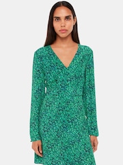 Whistles Green Dappled Floral Lori Dress - Image 1 of 5