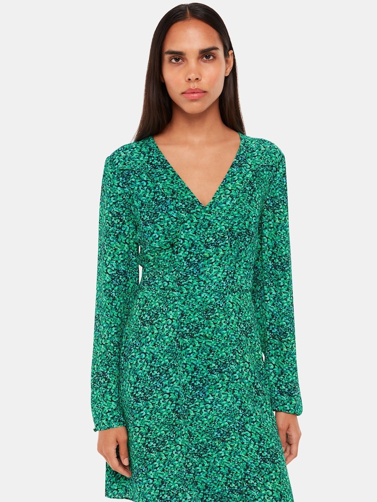 Whistles Green Dappled Floral Lori Dress - Image 1 of 5 Whistles Green Dappled Floral Lori Dress - Image 1 of 5