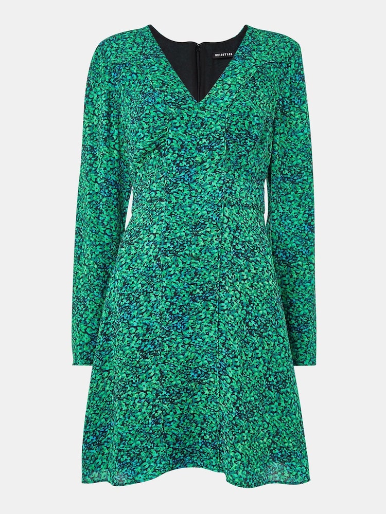 Whistles Green Dappled Floral Lori Dress - Image 5 of 5 Whistles Green Dappled Floral Lori Dress - Image 5 of 5