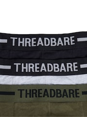 Threadbare Black/Khaki/Grey Dark Black Hipster Boxers 3 Pack - Image 4 of 4