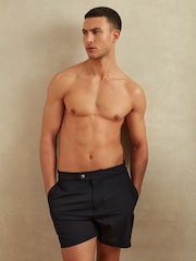 Reiss Navy Sun Side Adjuster Swim Shorts - Image 1 of 5