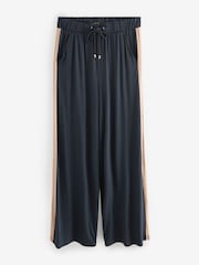 Navy Jersey Wide Leg Trousers - Image 5 of 6