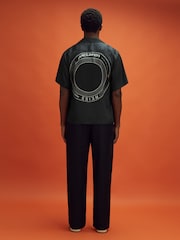 Reiss x McLaren F1 Team Black Cuban Collar Shirt - Image 5 of 8