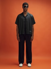 Reiss x McLaren F1 Team Black Cuban Collar Shirt - Image 6 of 8