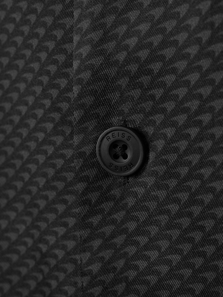 Reiss x McLaren F1 Team Black Cuban Collar Shirt - Image 8 of 8