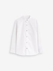 White Easy Care Grandad Collar Shirt (3-16yrs) - Image 1 of 3